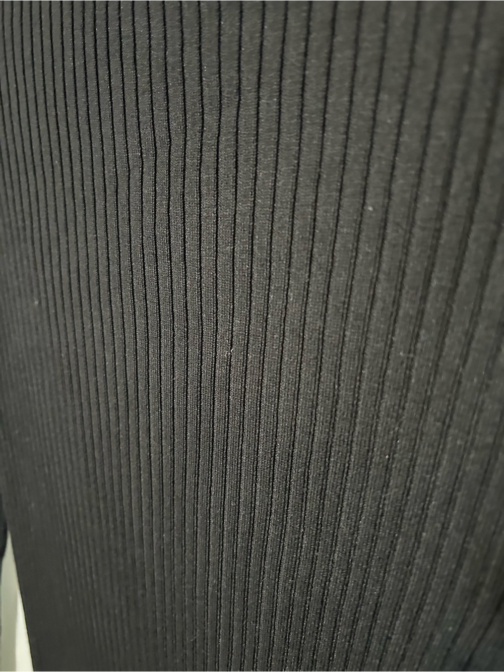 H&M Black Ribbed Knit Bodycon Maxi Dress Long Sleeve Size L - Picture 5 of 7
